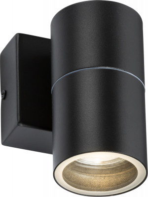 230V IP54 GU10 Fixed Single Wall Light - Black