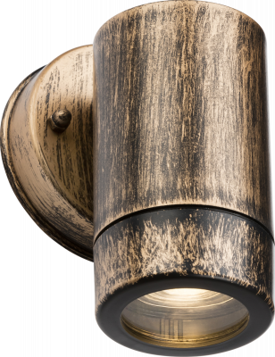 EAMON - 230V IP54 GU10 Polycarbonate Single Wall light - Brushed Brass