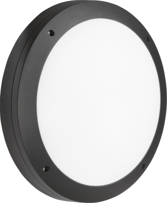 230V IP65 18W LED Round Bulkhead CCT with Microwave Sensor Black