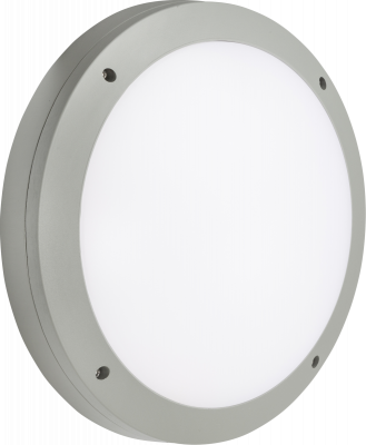 230V IP65 18W LED Round Bulkhead CCT with Emergency & Microwave Sensor Grey