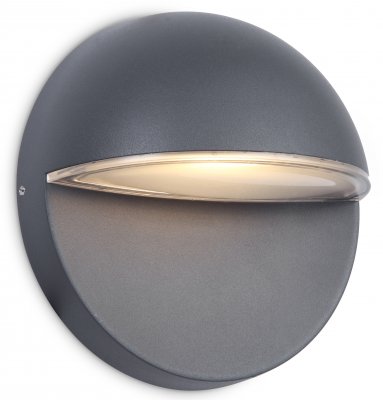 LED Outdoor Circular Wall Light, Grey