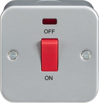 Metal Clad 45A DP Switch with Neon - Single Size