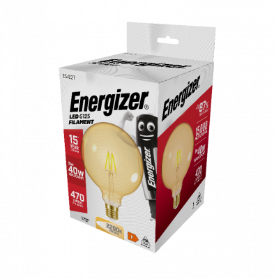 LED Filament Gold G125 E27 (ES) 470lm 5W 2,200K (Warm White) Box Of 1