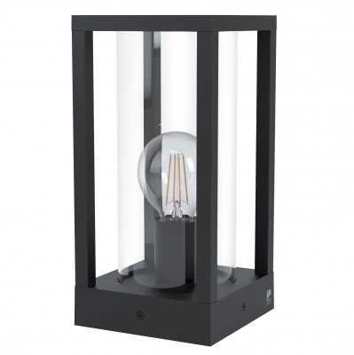 Pedestal Light Cast Aluminium Black / Glass Clear - CASCINETTA