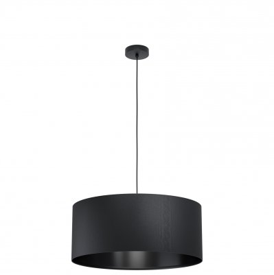 Pendant Light Steel Black / Fabric Black - MASERLO 1