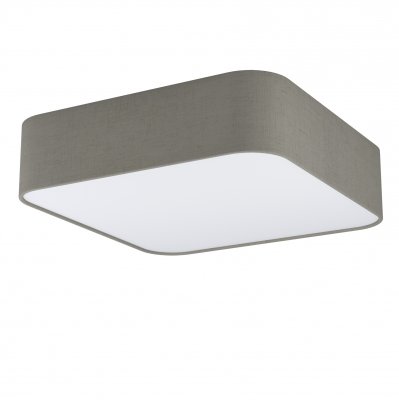 Ceiling Light Steel White / Fabric, Plastic Taupe, White - PASTERI SQUARE