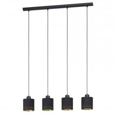 Pendant Light Steel Black / Fabric Black, Gold - ESTEPERRA