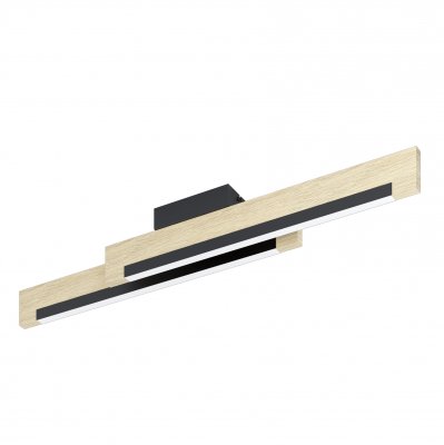 Ceiling Light Steel, Wood Black, Brown / Plastic White - CAMACHO