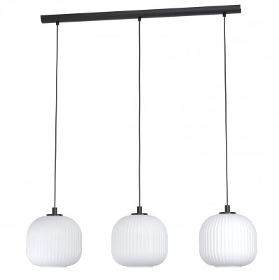 Pendant Light Steel Black / Glass White - MANTUNALLE