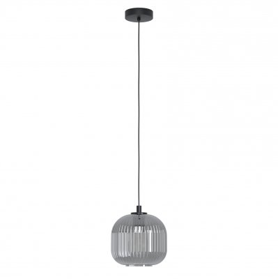 Pendant Light Steel Black / Glass Vaporized Black-transparent - MANTUNALLE 1