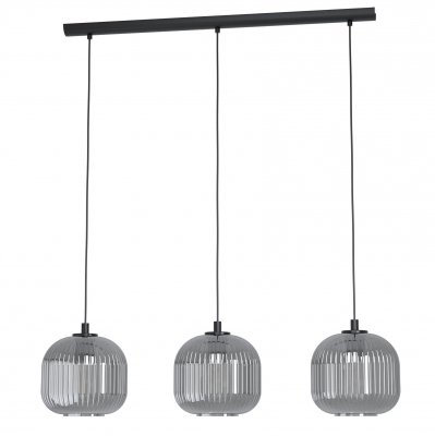 Pendant Light Steel Black / Glass Vaporized Black-transparent - MANTUNALLE 1