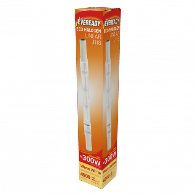 Eveready Halogen R7S Linear (118mm) 4,700lm 230W 2,950K (Warm White), Box Of 1 (S10114)