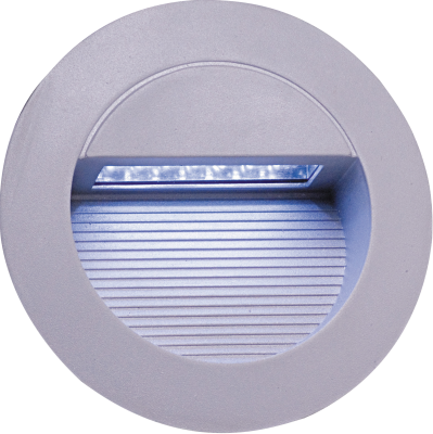 IP44 14 x White LED Grey Aluminium Round Recessed Wall Light