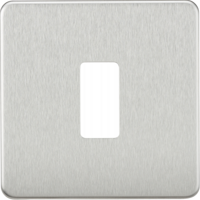 Screwless 1G grid faceplate - brushed chrome