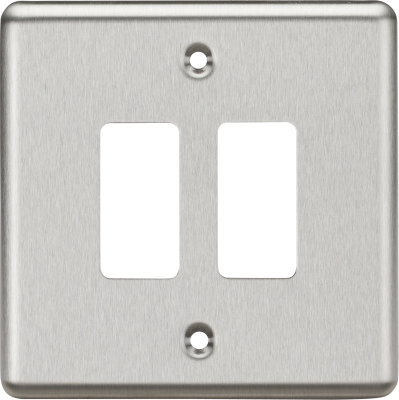 2G Grid Faceplate - Rounded Edge Brushed Chrome