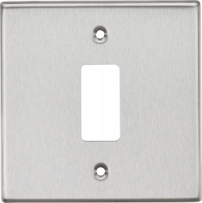 1G Grid Faceplate - Square Edge Brushed Chrome