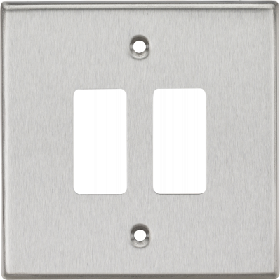 2G Grid Faceplate - Square Edge Brushed Chrome