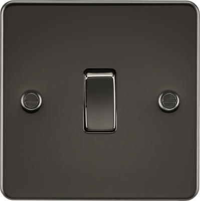 Flat Plate 20A 1G DP switch - gunmetal