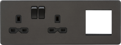 Screwless 6G Modular Faceplate (2G + 4G) - Matt Black