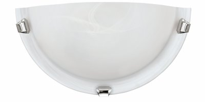 Wall Light Steel Chrome / Glass Alabaster White - SALOME