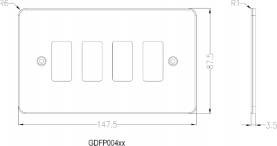 Flat Plate 4G grid faceplate - pearl