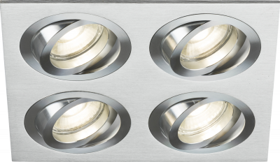 Ambar Quad Tilt Square Downlight Brushed Chrome