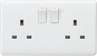 Curved Edge 13A 2G SP Switched Socket