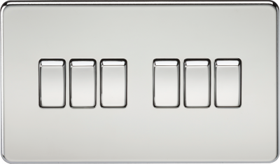 Screwless 10AX 6G 2-Way Switch - Polished Chrome