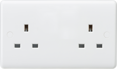 Curved Edge 13A 2G Unswitched Socket