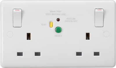 13A 2G DP RCD Switched Socket - 30mA (Type A)