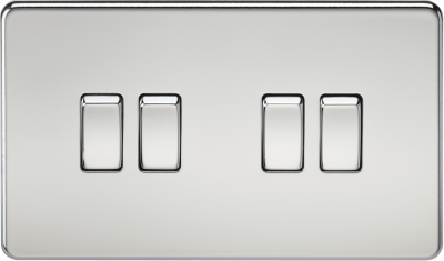 Screwless 10AX 4G 2-Way Switch - Polished Chrome