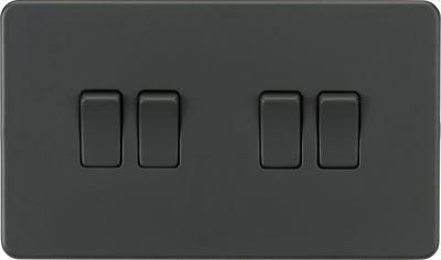 Screwless 10AX 4G 2-Way Switch - Anthracite