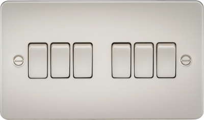 Flat Plate 10AX 6G 2-way switch - pearl