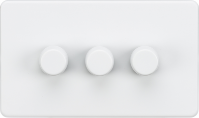 Screwless 3G 2-way 10-200W (5-150W LED) trailing edge dimmer - Matt White