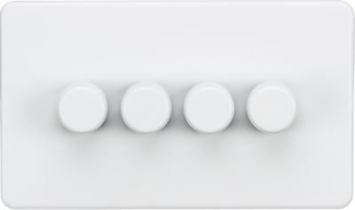 Screwless 4G 2-way 10-200W (5-150W LED) trailing edge dimmer - Matt White