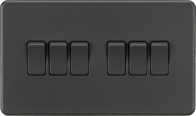 Screwless 10AX 6G 2-Way Switch - Anthracite