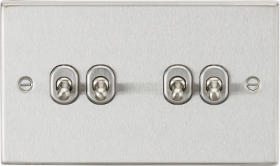 10AX 4G 2-Way Toggle Switch - Square Edge Brushed Chrome Finish