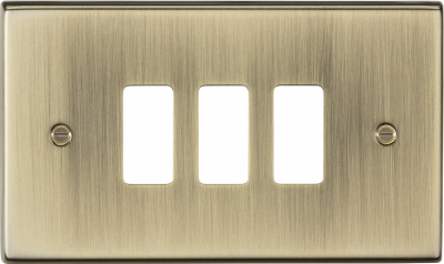 3G grid faceplate - antique brass