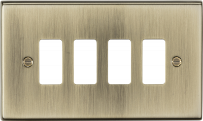 4G grid faceplate - antique brass