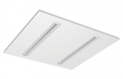 Nevis Switchable Wattage & CCT CAT 2 LED Twin Strip Louvre Panel