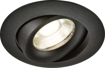 Odina Single Tilt Round Downlight Black