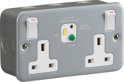 13A 2G DP RCD Switched Socket - 30mA (Type A)