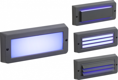 230V IP65 5W Blue LED Surface Mount Brick light - Grey