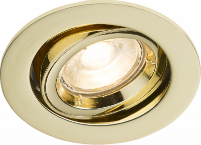 IP20 230V GU10 Brass Recessed Tilt Twist & Lock Downlight