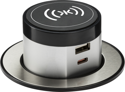 Wireless Desktop Charger with Pop-Up Dual USB A+C FASTCHARGER