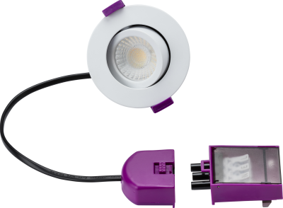 SpektroLED Tilt CWA - Fire Rated IP20 Downlight with 2x Wattage and 4x CCT