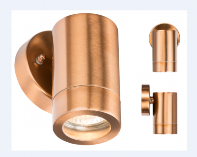 230V IP65 GU10 35W Fixed  Wall Light - Copper Colour