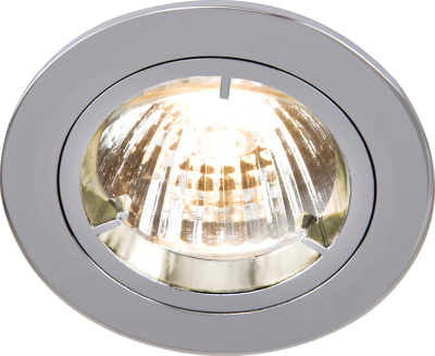 IP20 230V GU10 Chrome Recessed Fixed Twist & Lock Downlight