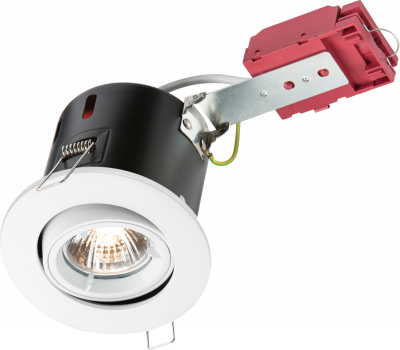 230V IP20 50W GU10 IC Fire-Rated Tilt Downlight White