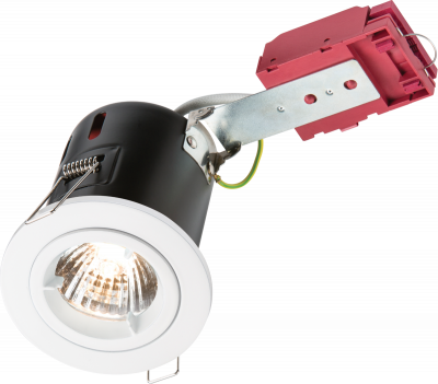 230V 50W Fixed GU10 IC Fire-Rated Downlight in White